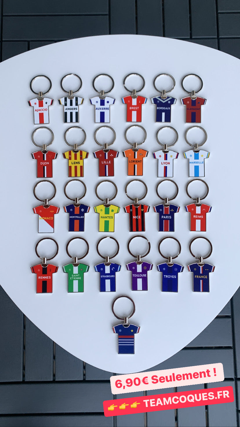 Porte-clés métal maillot foot PARIS SG PSG n°1 - TEAMCOQUES